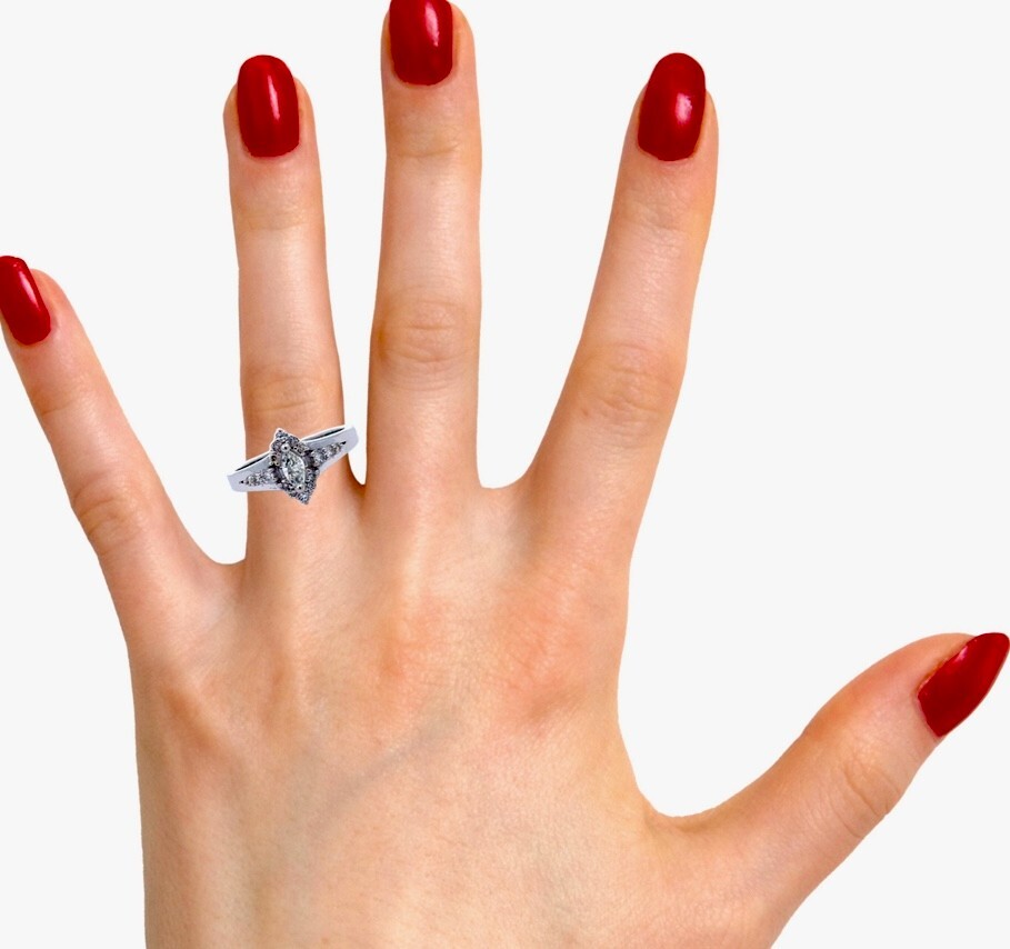 0.44 Ct Natural Diamond Engagement Ring in 14k WhiteGold