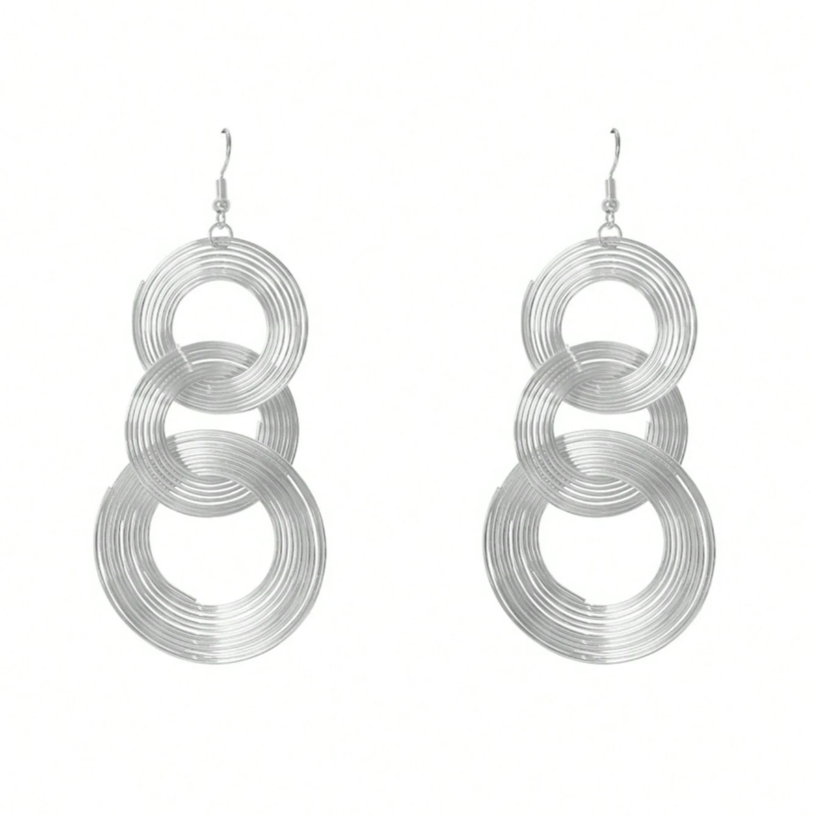 Multi-Layer Big Circle Hoop Drop Earrings Vintage Geometric Metal Dangle Women