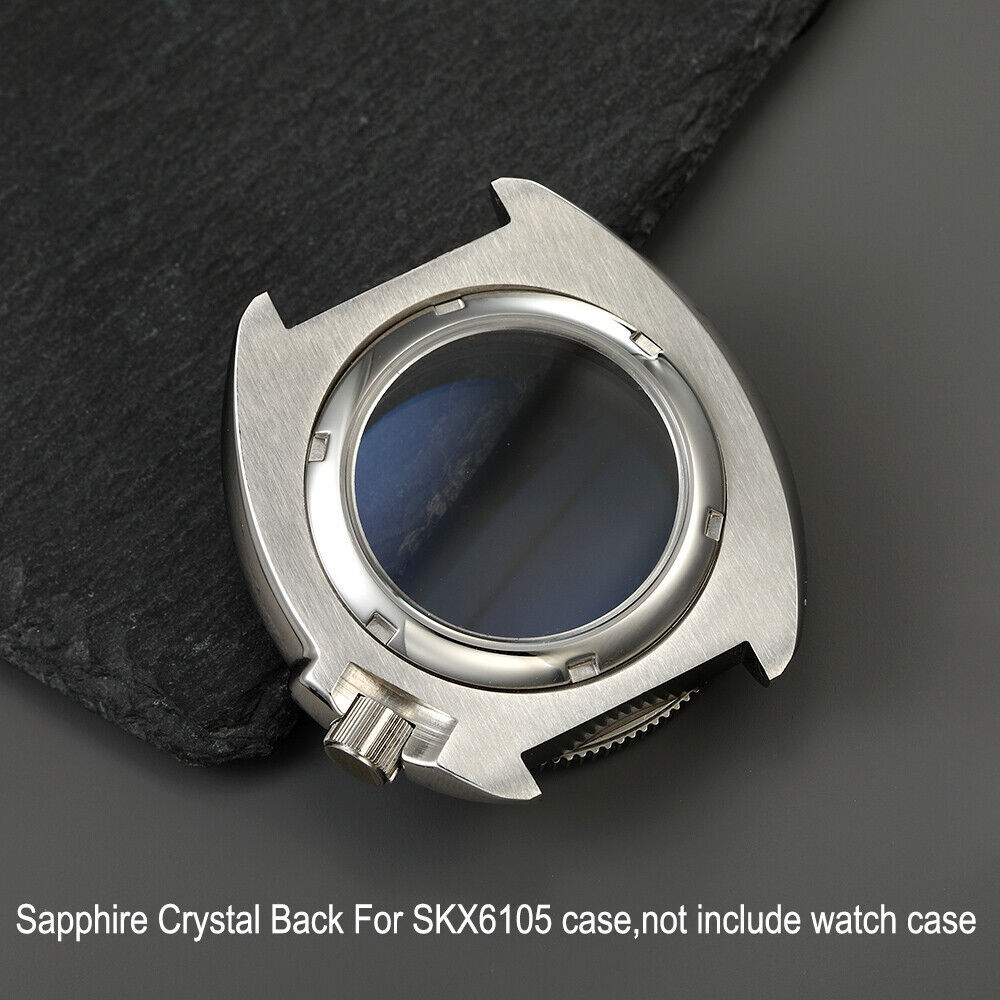 33mm Transparent Sapphire Glass Case Back Cover For Seiko SKX007 SKX009 SKX173*