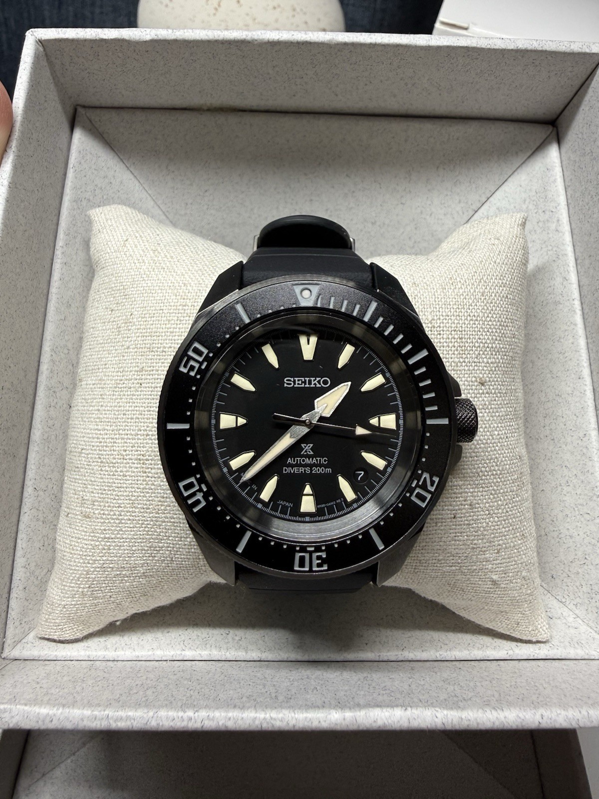 Seiko Prospex Samurai Diver Black Dial Silliocne Strap Watch SRPL15
