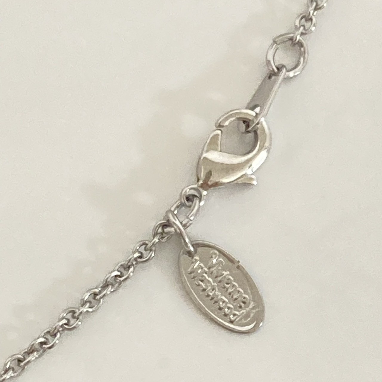 Vivienne Westwood Necklace Diamante Heart Orb Large Silver Red w/Pouch NO BOX