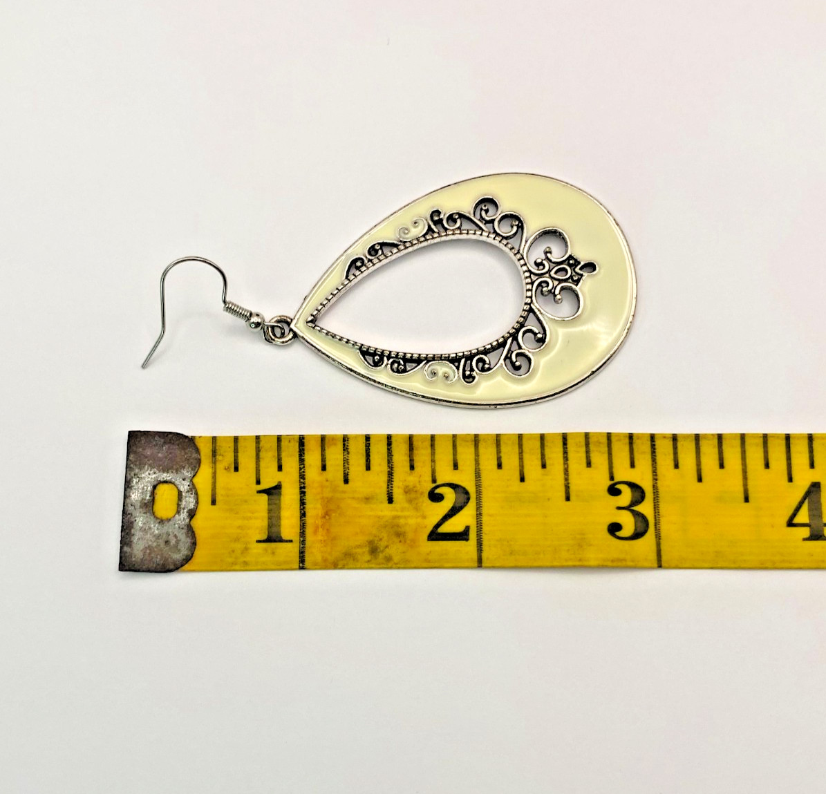 Off White Teardrop Earrings