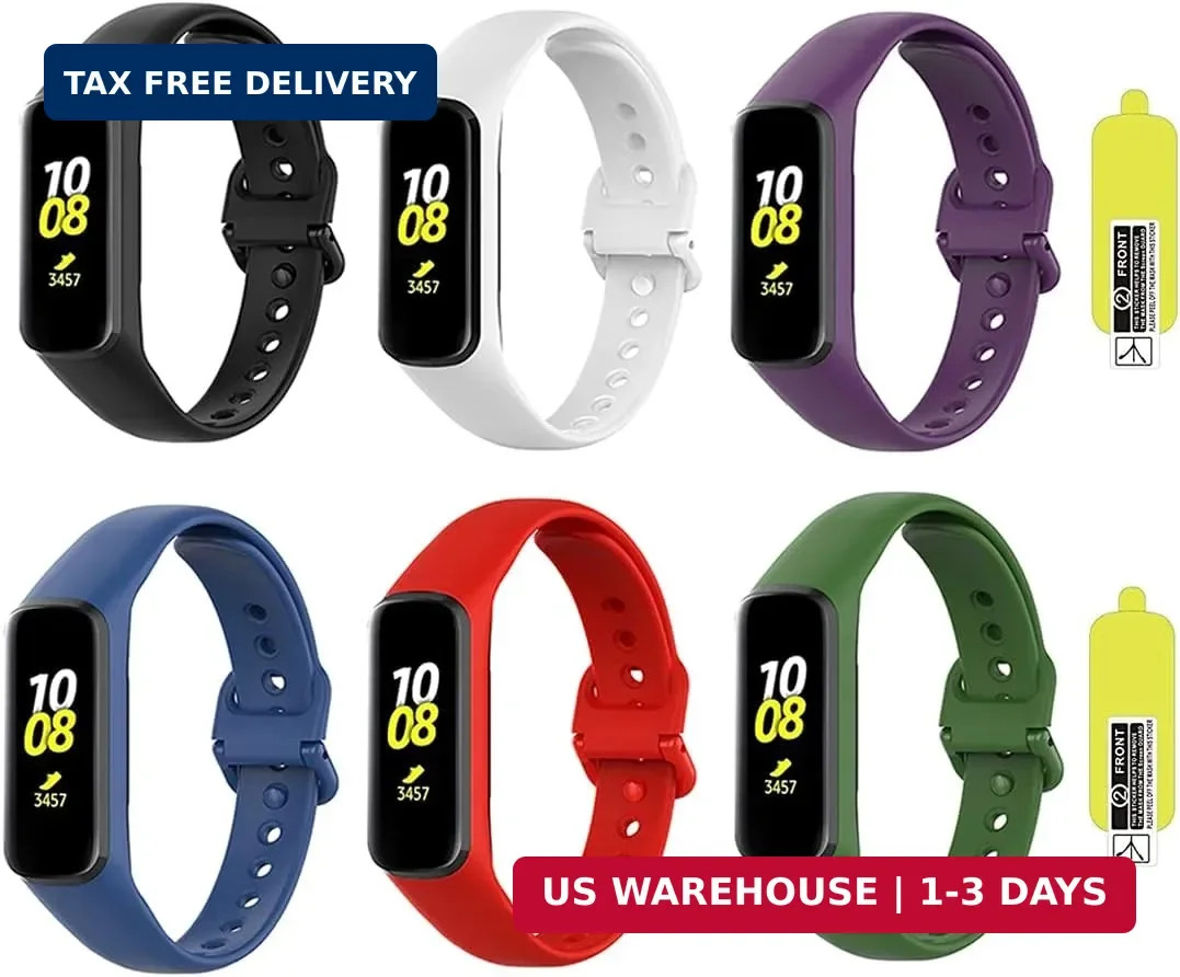 Lustre 6 Pack Replacement Bands Compatible with Samsung Galaxy Fit 2 SM-R220 for