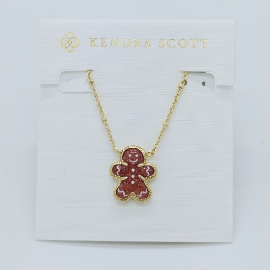 New Kendra Scott Gingerbread Gold Short Pendant Necklace