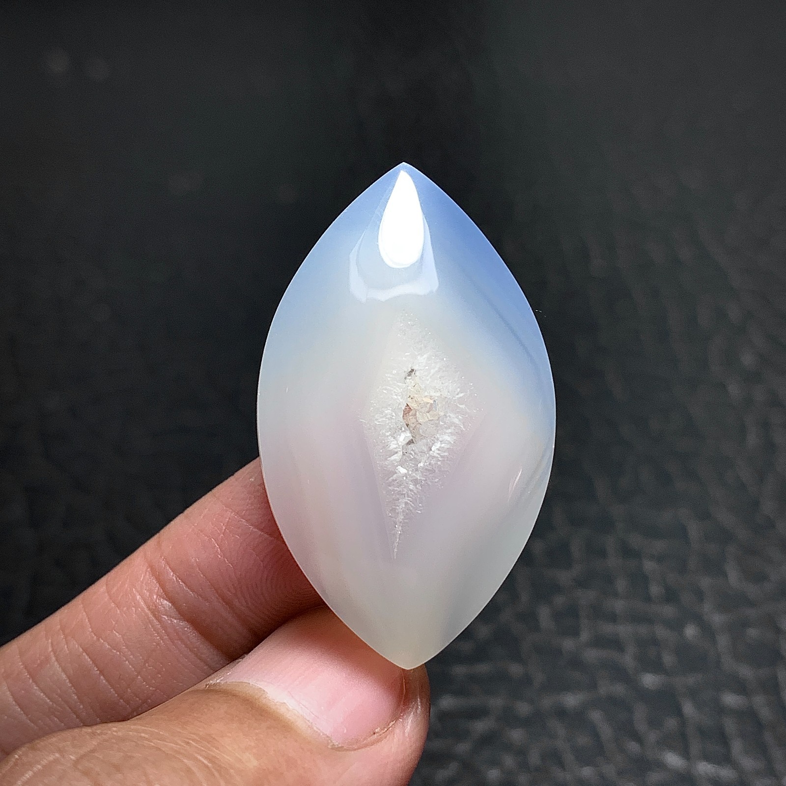 Unique Druzy Agate Cabochon 36x21x7.5mm High Quality 41 ct