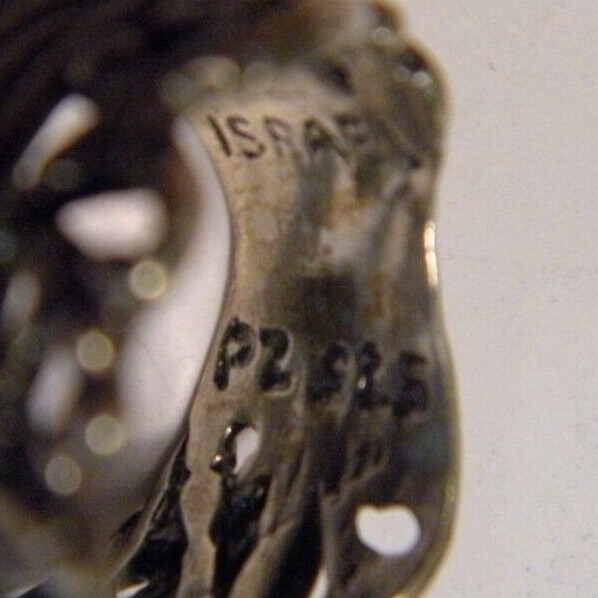 Aquamarine Tear Drop PZ Paz Creations Sterling Silver Brutalist Israel Ring 5.5