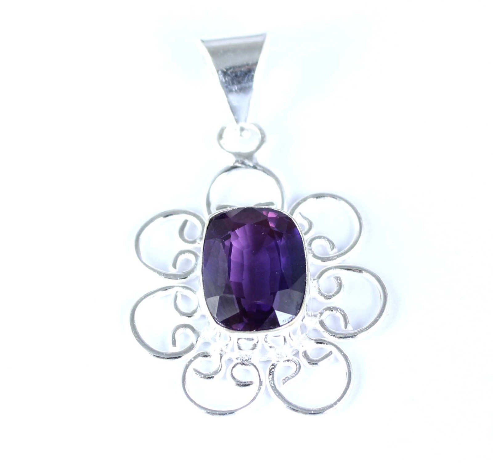Boysenberry Sapphire 9.85 Ct Natural Cushion Gemstone Men’s Pendant Veterans Day