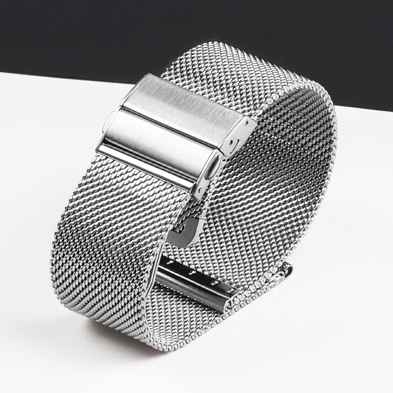 Milanese Watch Band Strap Butterfly Buckle Stainless Steel Bracelet16/18/20/22mm