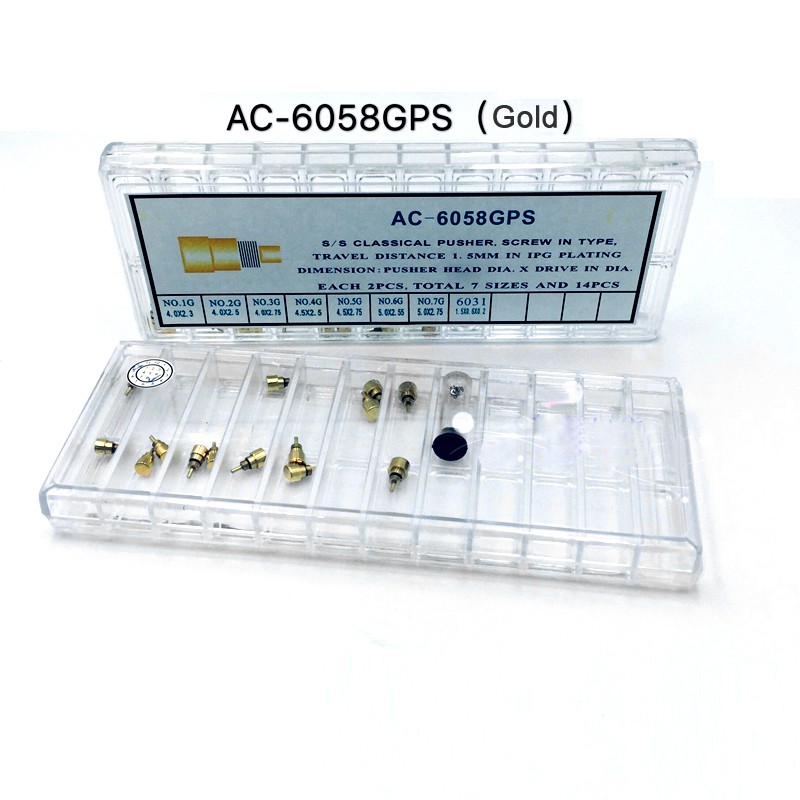 Screw‑In Type Watch Crown Chronograph Button Watch Pusher Accessory AC‑6057SPS