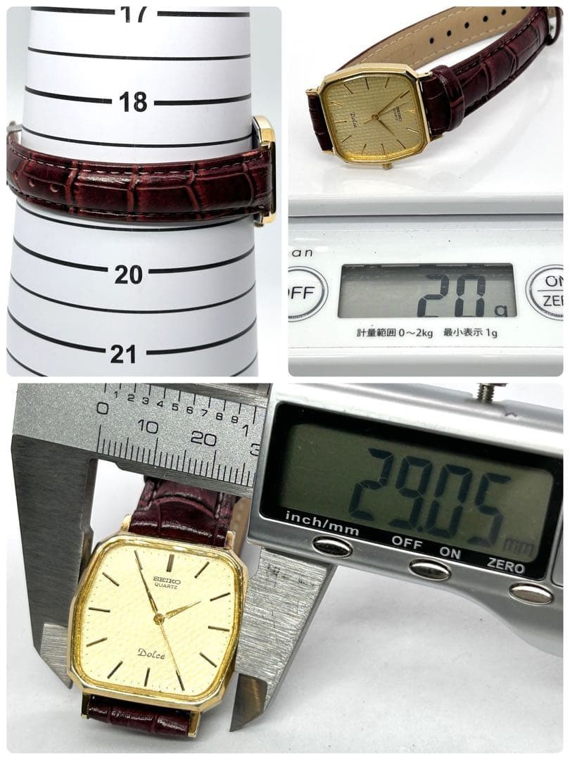 SEIKO Dolce 7731-5120 Gold Hexagon Men’s Qz Watch JAPAN Vintage 1985