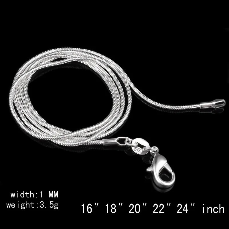 1mm Silver Plated Snake Chain Necklace Choker Smooth Thin Chain for Women – USA