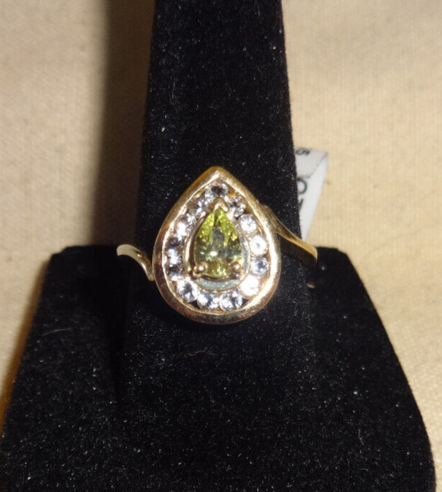 Solid 14k Yellow Gold Chrysoberyl Ring sz 7 new old stock qvc