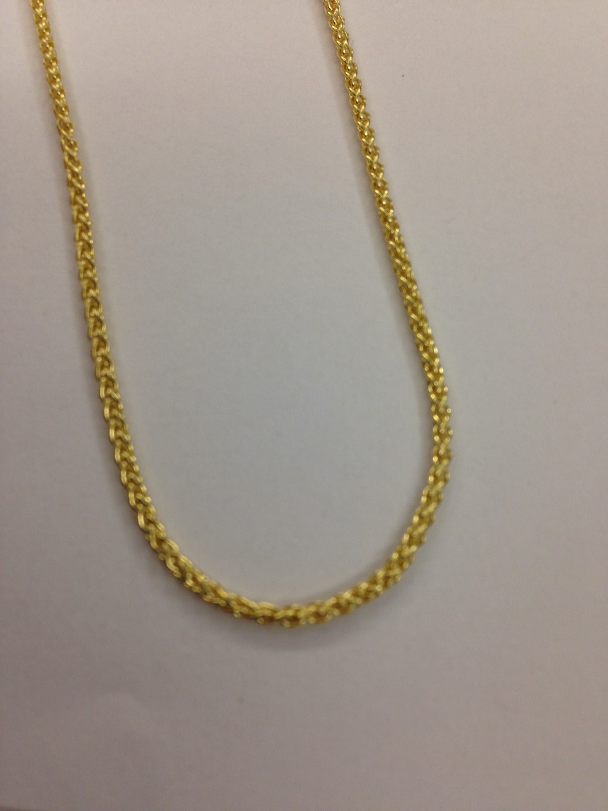 14k Yellow Gold 16″ Basket Rope Wheat Link Chain Necklace 1.5mm 4.3 grams