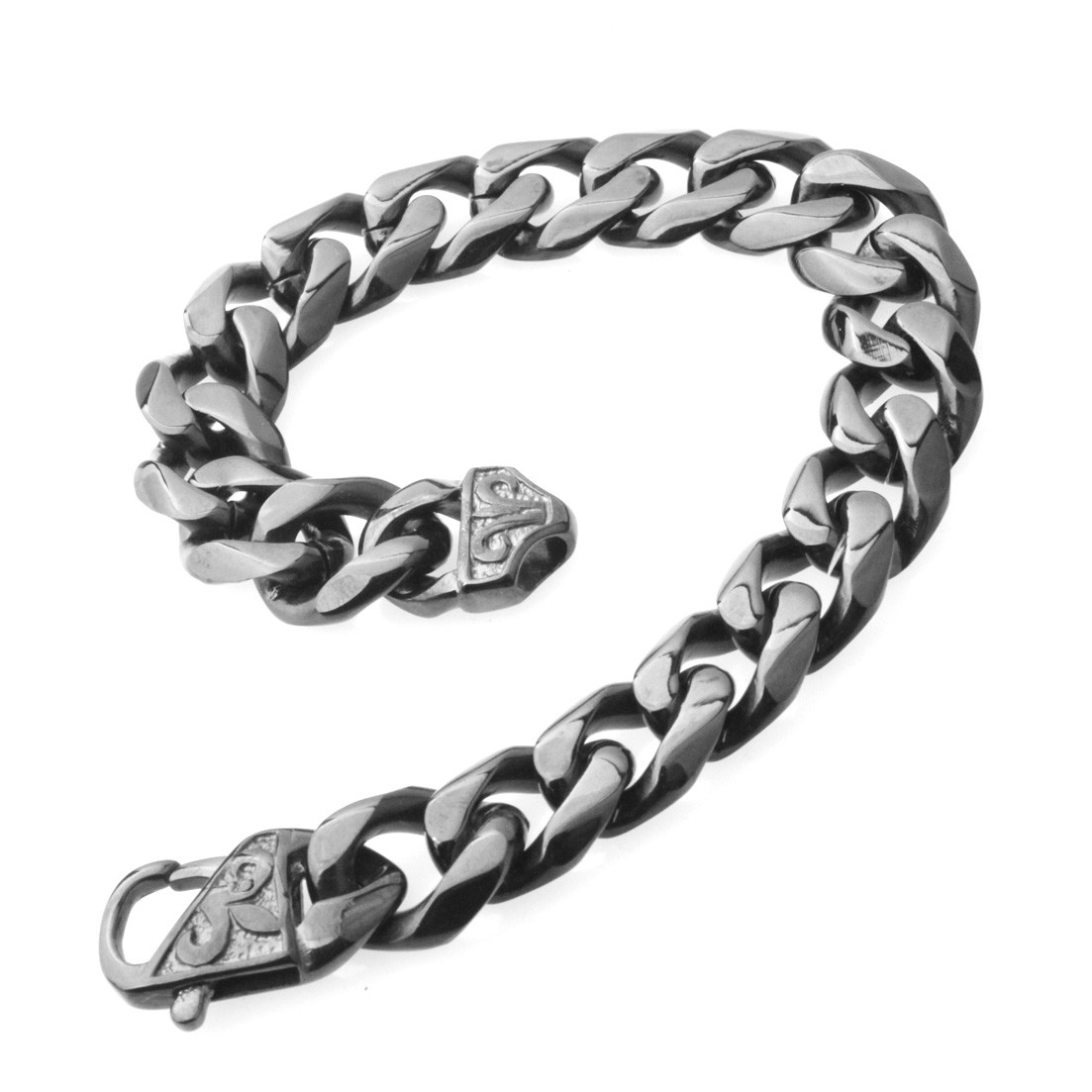 Heavy 12mm 15mm Mens Stainless Steel Silver Gold Black Curb Cuban Chain Bracelet