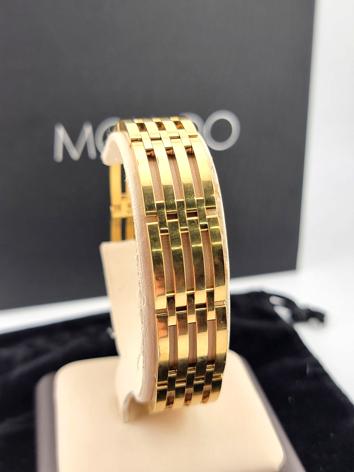 Mens Movado Esperanza Gold Tone PVD Coated Stainless steel Bracelet w/ Box!!!