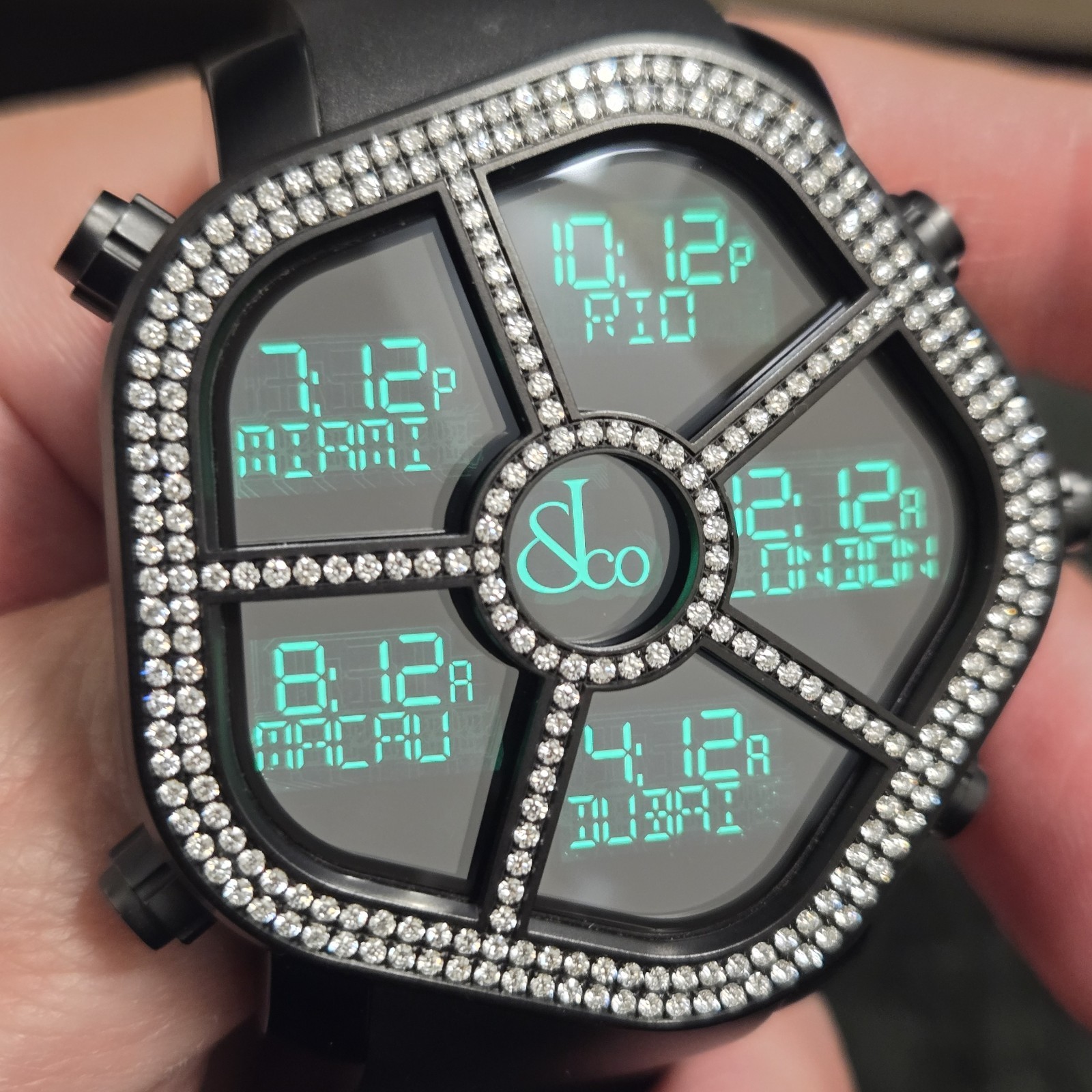 JACOB & CO 5 Time Zone Ghost 1.96ct VS White Diamond Watch JC-GST-WHD GMT MINT