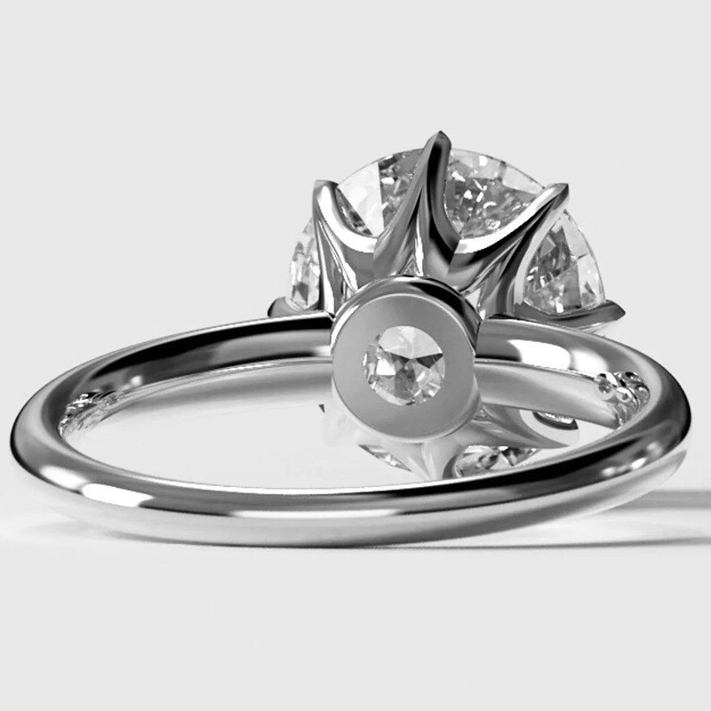 5.0TCW Round Cut Moissanite Solitaire Engagement Ring 14k White Gold Plated