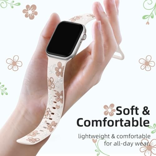 Witzon Floral Band 38mm/40mm/41mm/(42mm-series 11 10) Flower Starlight