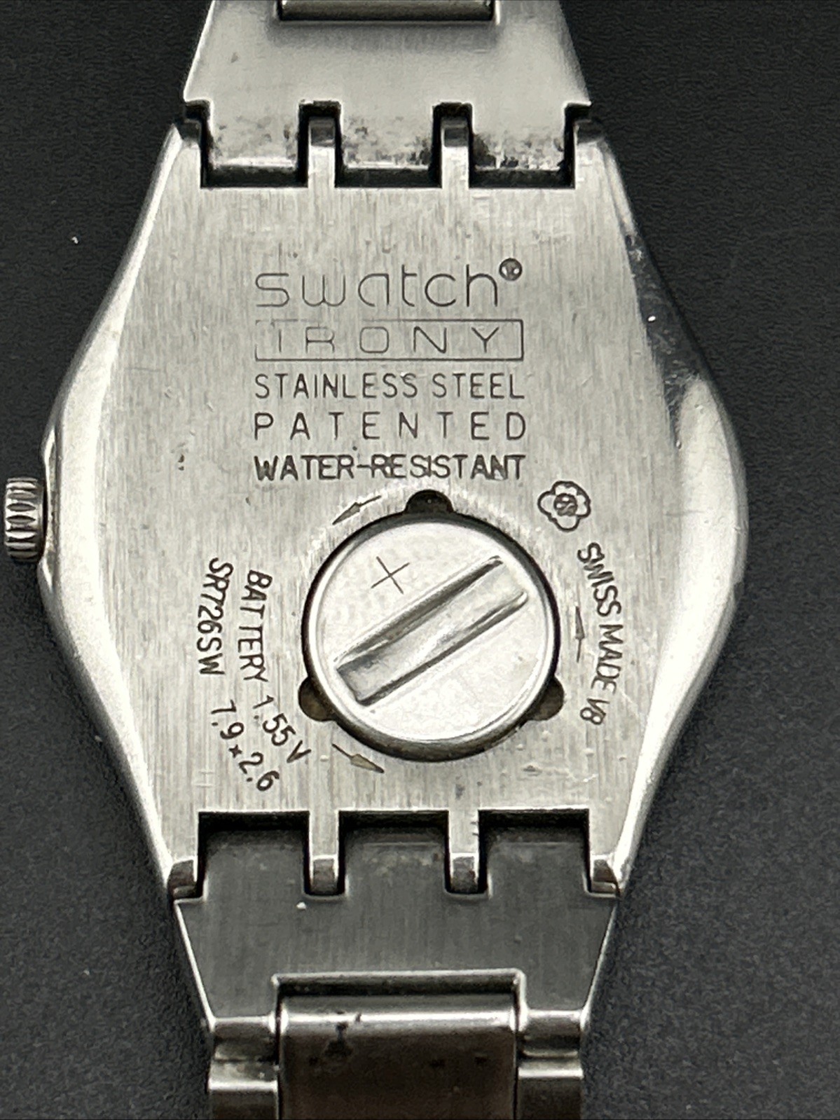 Swatch Irony Swiss Ladies Stainless Steel Watch Running Wristwatch Bezel SS Brac