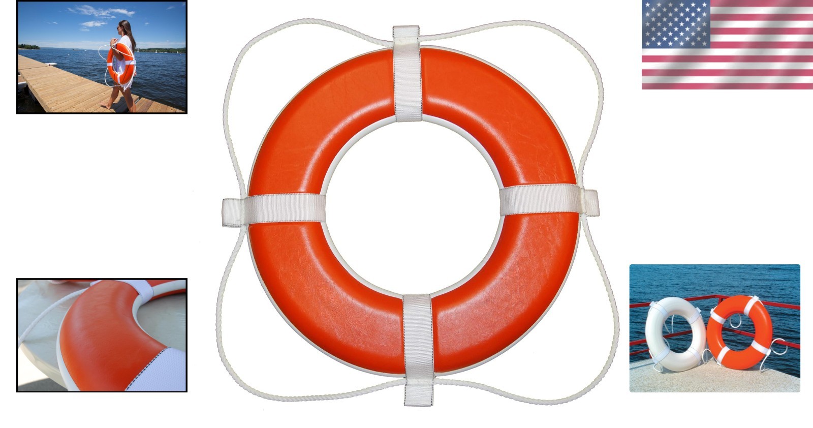 Taylor Made Vinyl Coated Foam Life Ring, 1350 lb Capacity