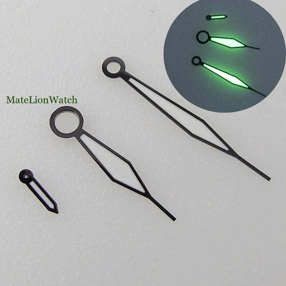Fit For ETA6497 6498 ST3600 3620 39mm Gray Watch Dial+Hands Green Luminous