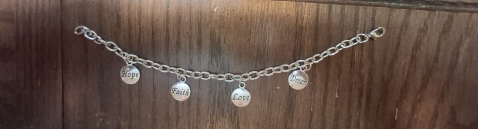Charm Bracelet HANDMADE BRAND NEW- Faith Hope Love Theme