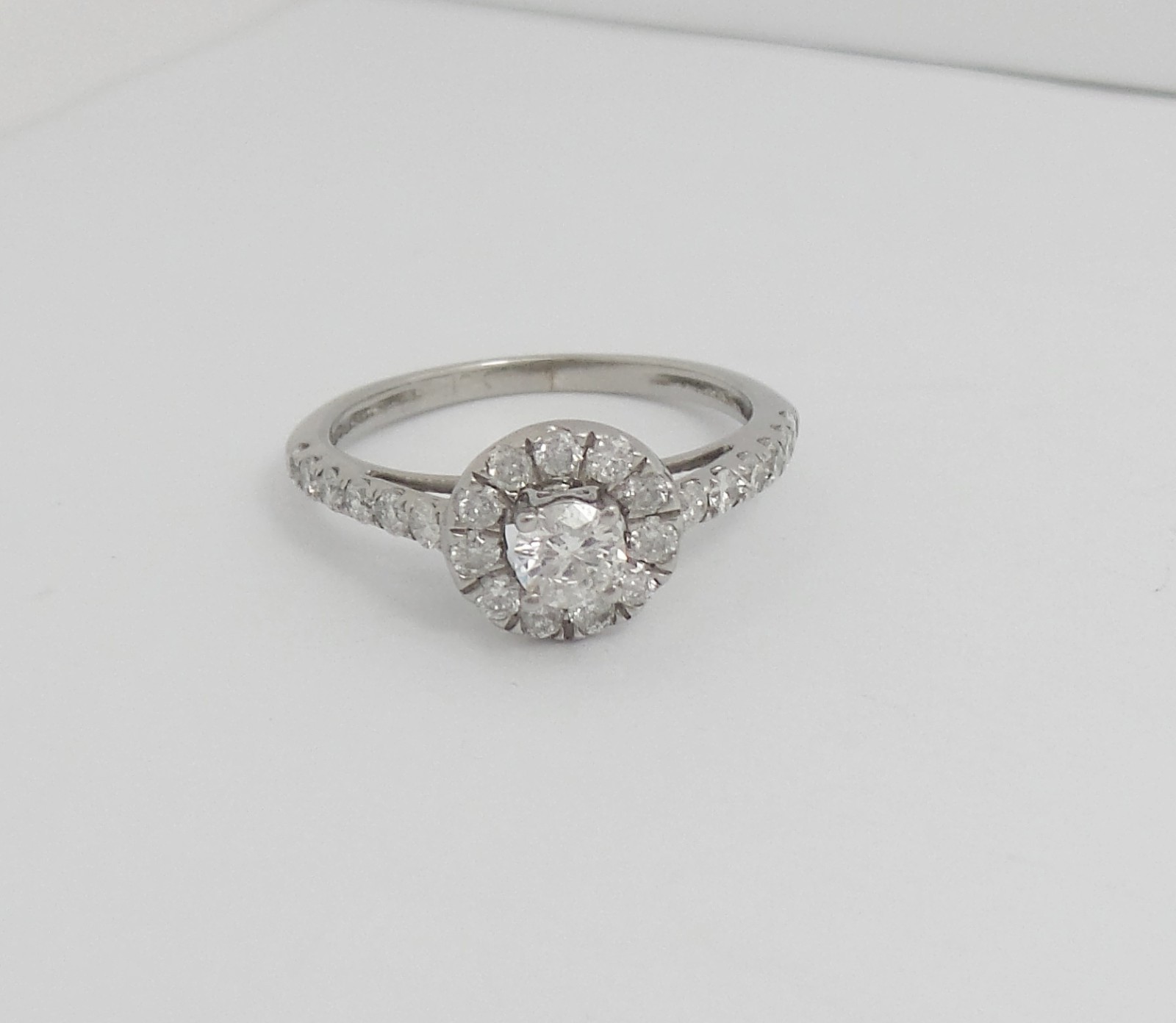 3/4CT Natural Round Diamond Engagement Wedding Bridal Ring 10K White Gold Band