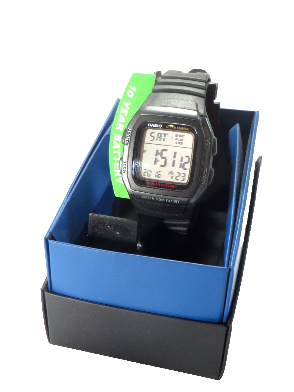 Casio Watch Black Band & Face Digital W96H1BVOS New in Box
