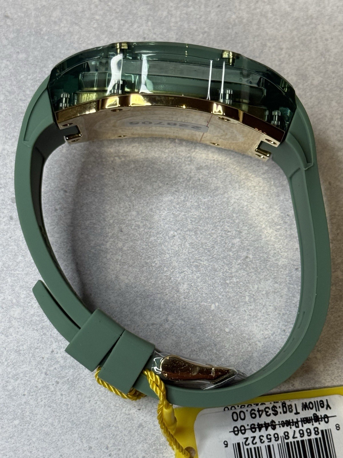Invicta Racing Cyclone 48.5mm Quartz Watch Transparent Green Silicone Strap New