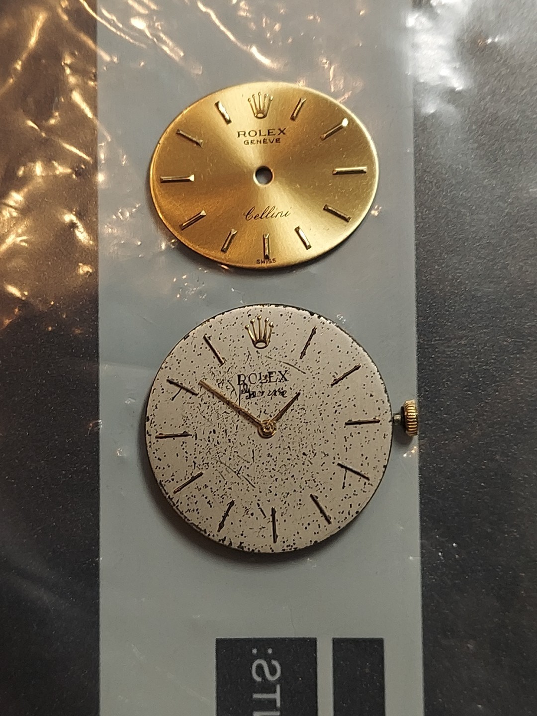 Rolex Cellini Cal 1600 Mens W.Movement 18 K Yellow Gold Dial Hands And Crown