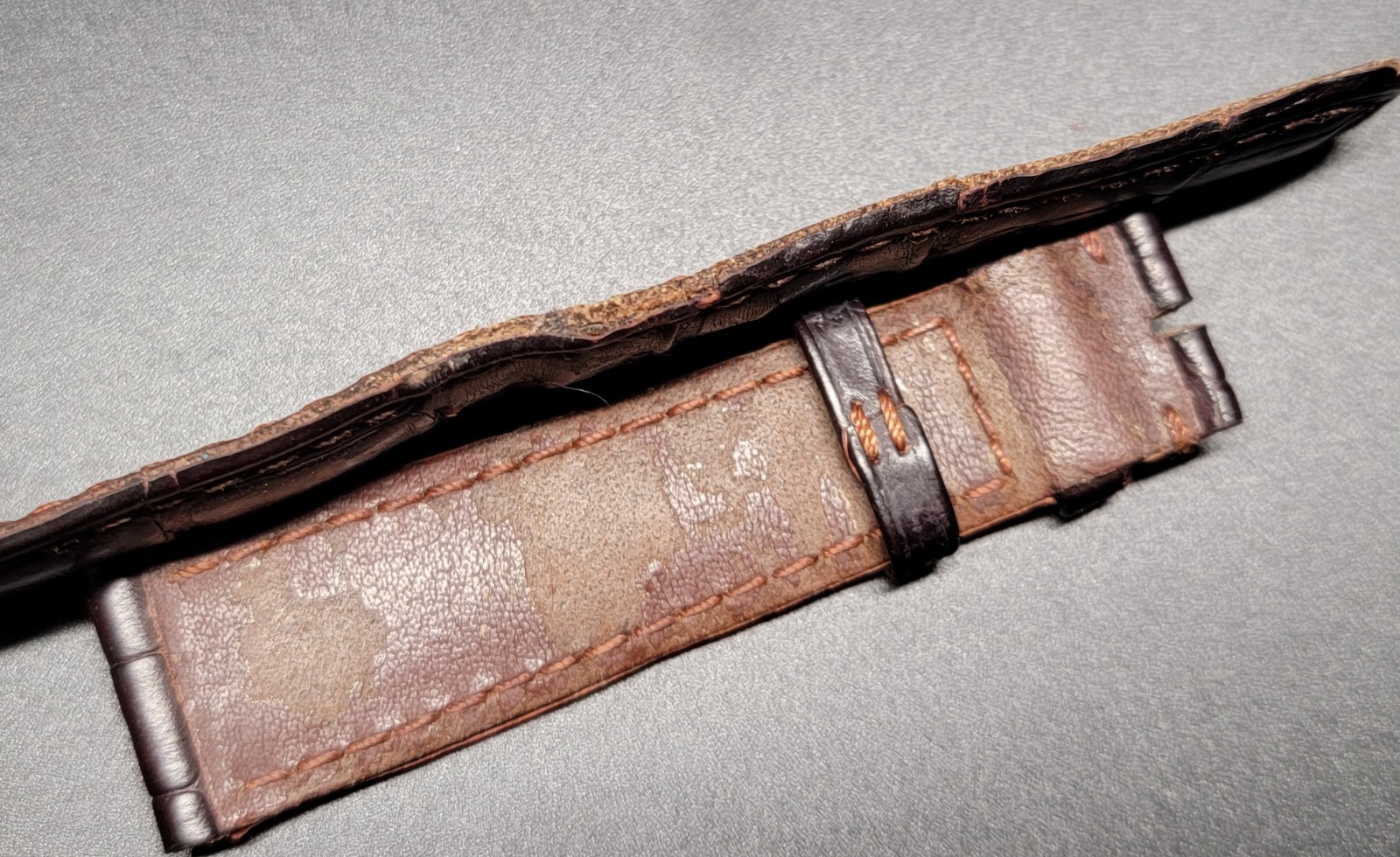 Authentic A. Lange & Sohne Brown Leather Watch Strap 19/16mm, 74+111mm OEM