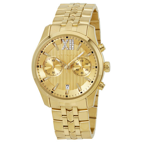 Wittnauer WN3065 Men’s Gold-Tone Multi-Dial Chronograph Wrist Watch w Warranty