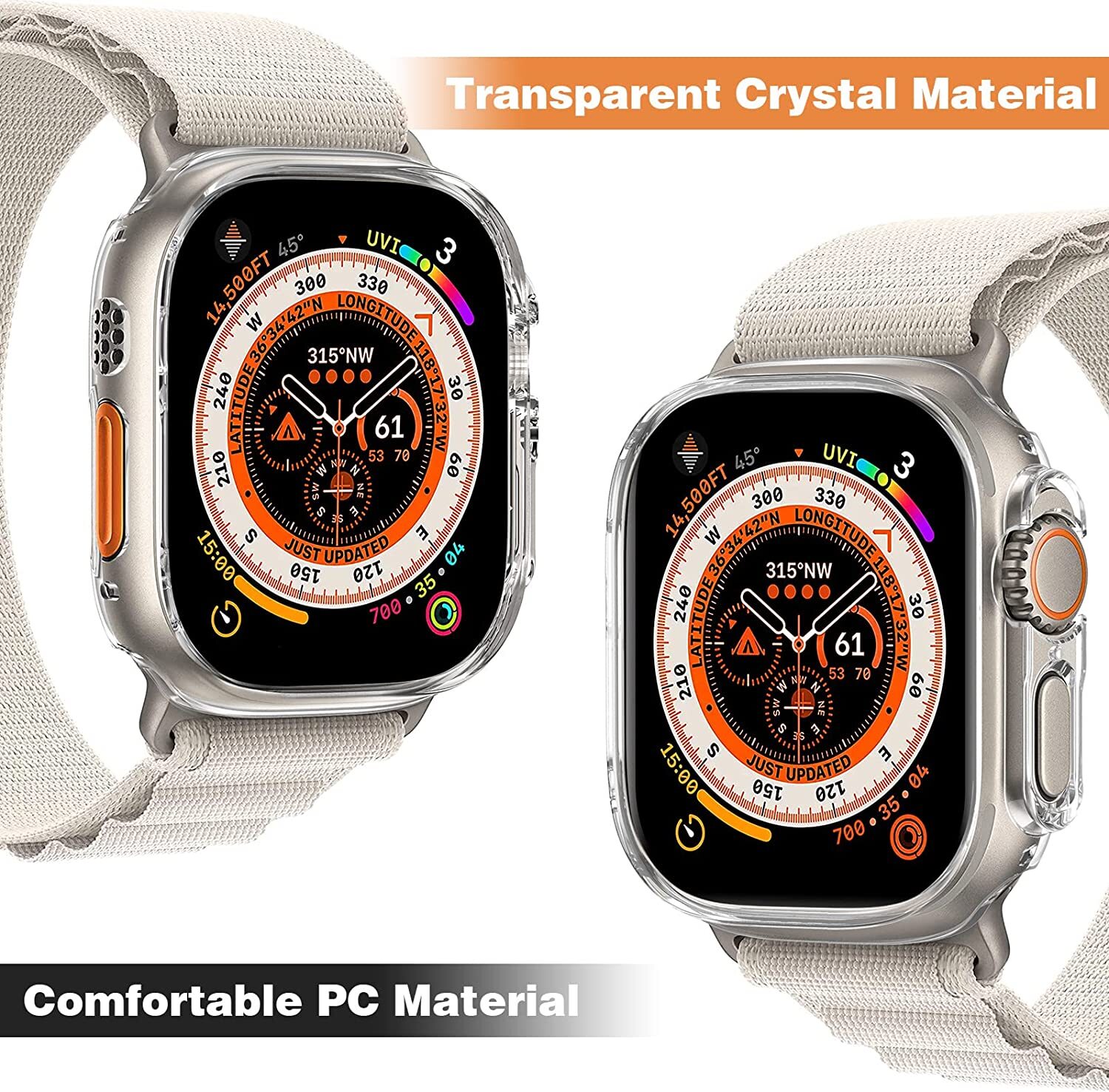 1-2PACK For Apple Watch Ultra 49mm Soft TPU Case Cover 360 Full Screen Protector