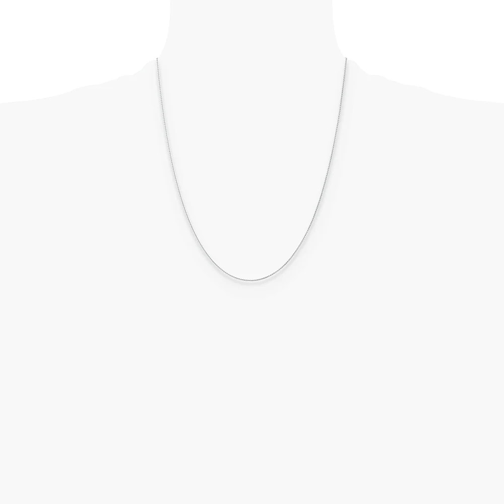 10K White Gold 1mm Spiga Chain Necklace 16″-24″