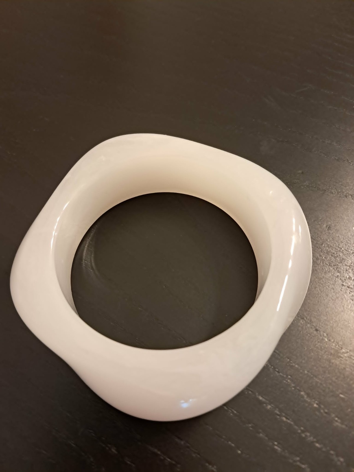 Transparent White Resin Bangle Bracelet Minimalist Stackable