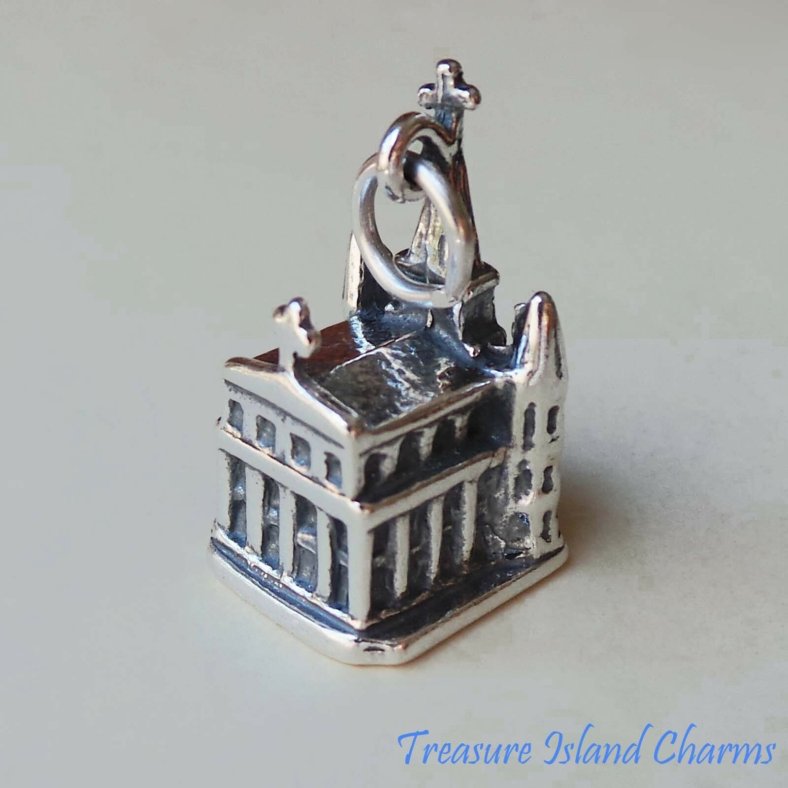 St Louis Cathedral New Orleans 3D 925 Solid Sterling Silver Charm MADE IN USA