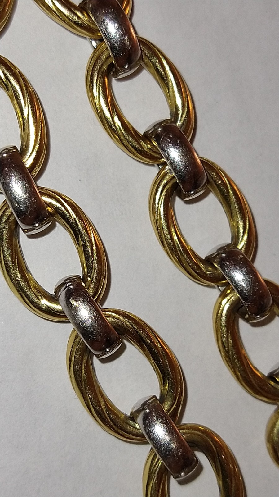 18k white and yellow gold Italian 10.8mm bracelet 20.42 grams – 7.25″