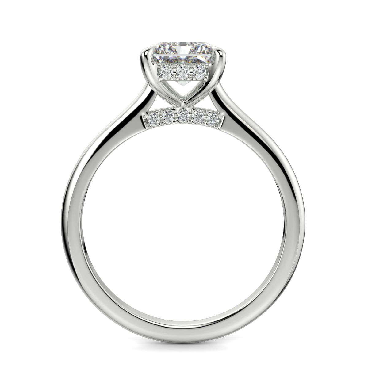 1.15 Ct Radiant Cut Diamond Engagement Ring VS2 E White Gold 14k