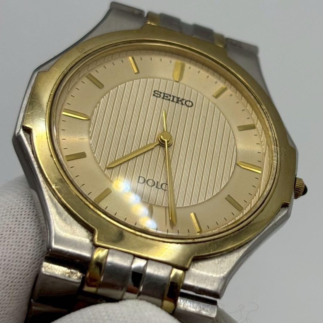 Seiko Dolce 8J41 Vintage Quartz Men’s Watch Silver Japan 075903