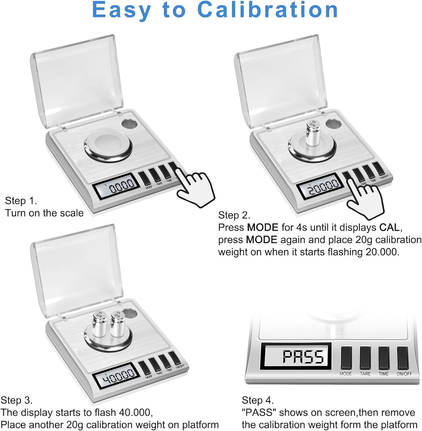 Fuzion Milligram Scale, 50G/0.001G Digital Milligram Scale with Calibration Weig