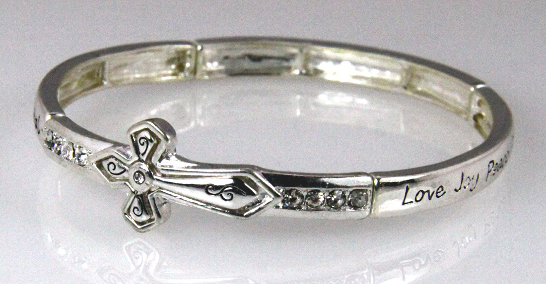 4030574 Christian Cross Fruits of the Spirit Stretch Bracelet Religious Love …