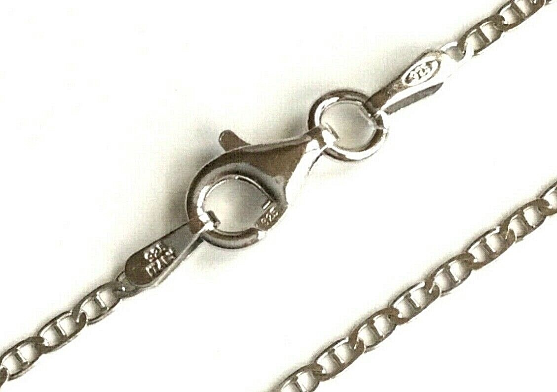 925 SILVER HAMSA EYE MARINER LINK NECKLACE 16″ / CADENA PLATA MANO,OJO-SN14