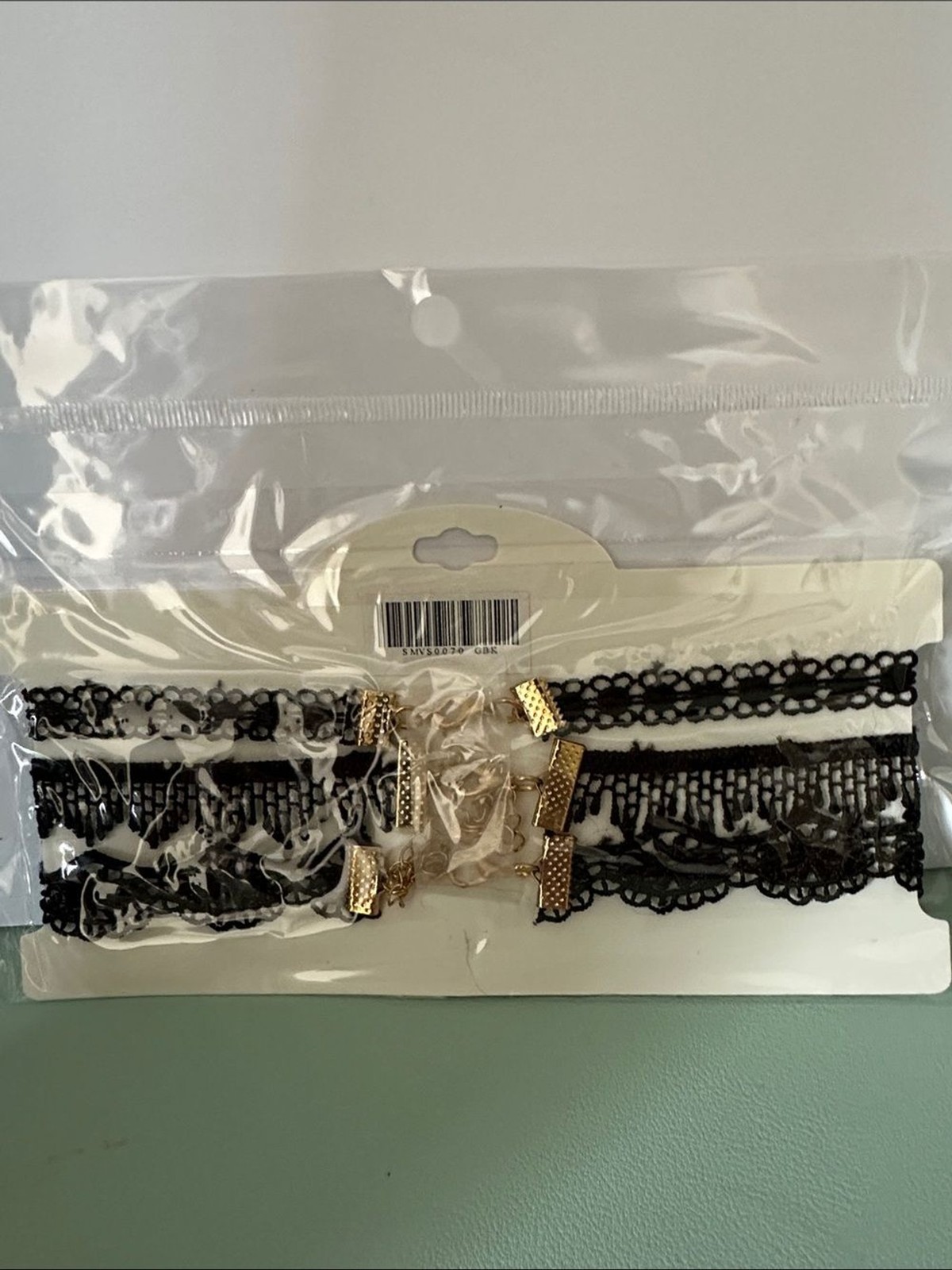 a’gaci Black Lace Choker Set – 3 Piece Layered Design