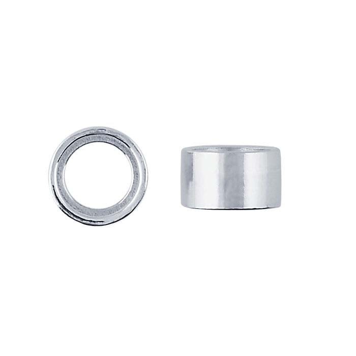 Two 6mm Round Cast Sterling Silver Bezel Cup Tube Setting 0.98grams net