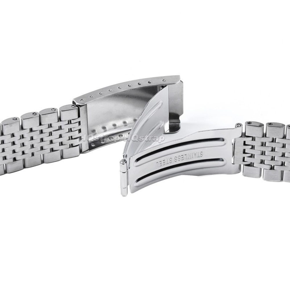 High Quality 9 Beads Stainless Steel Arc Watch Strap 18/20/22mm Metal Bracelet