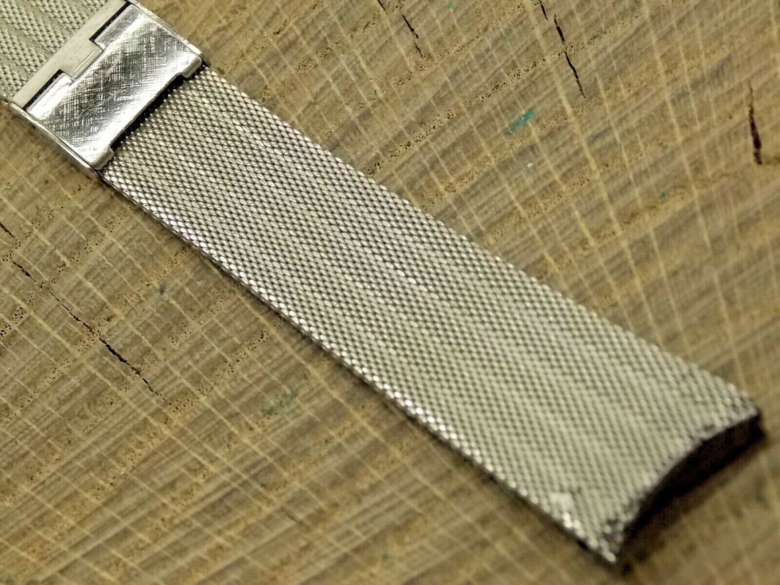 Hadley NOS Unused Vintage Watch Band Sliding Clasp Stainless 17.5mm Bracelet