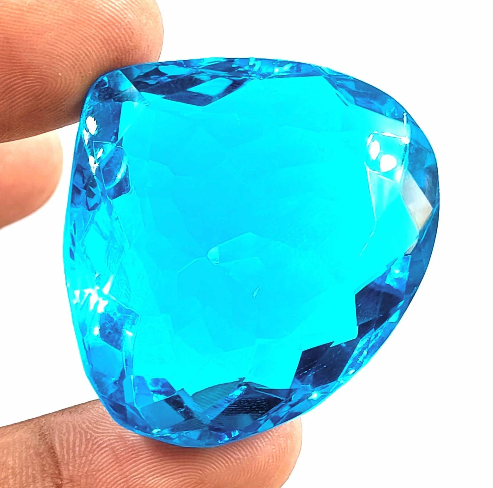 AAA Certified 76.75 Ct Shinny Natural Blue Topaz Loose Pear Cut Gemstone