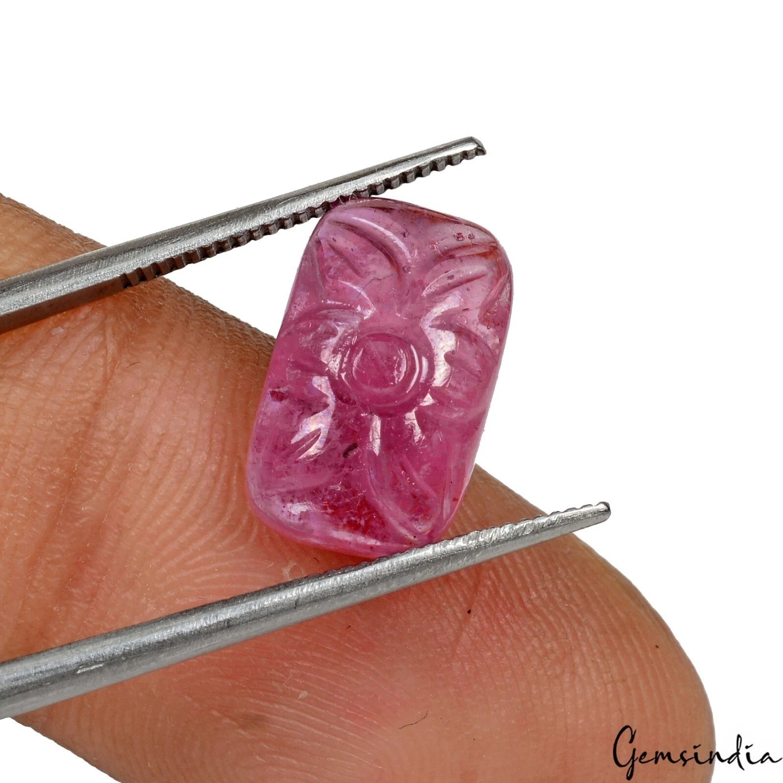 6.10 Ct Natural Rich Red Ruby 12x8x3mm Cushion Carved Untreated Loose Gemstone