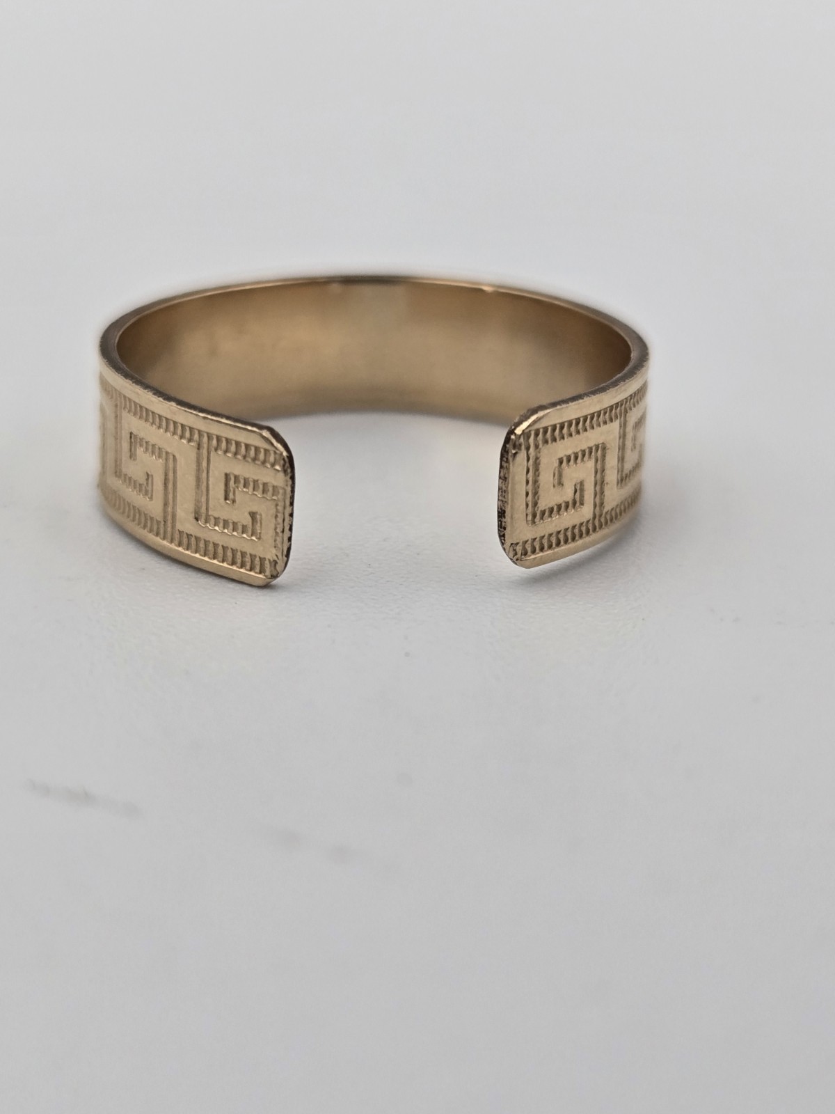 Vintage 14K Gold Filled Greek Key Toe Ring Adjustable Midi Pinky Ring 14/20 GF