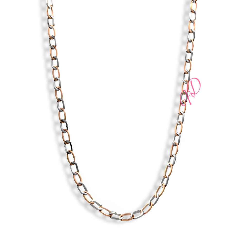 4.1 MM Platinum Designer Chain 18k Rose Gold Length 20 Inch Necklace PT950